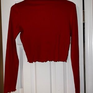 Heart Hips Red Long Sleeve Crop Top